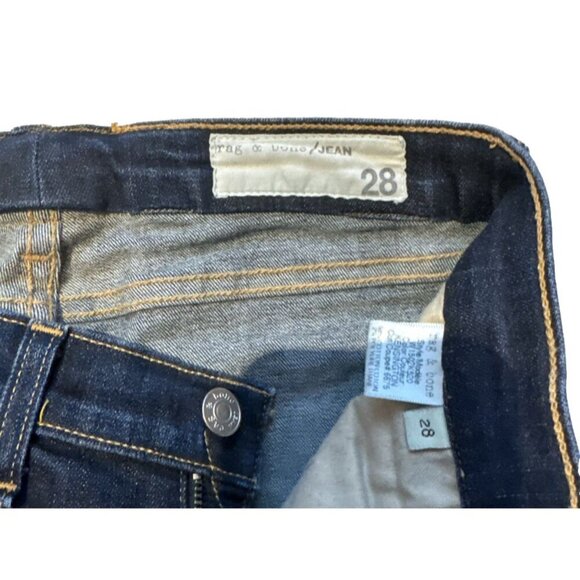 Rag & Bone Jeans Womens 28 Dark Denim Low Rise Kensington 28x30 W1502K520 - Picture 7 of 9
